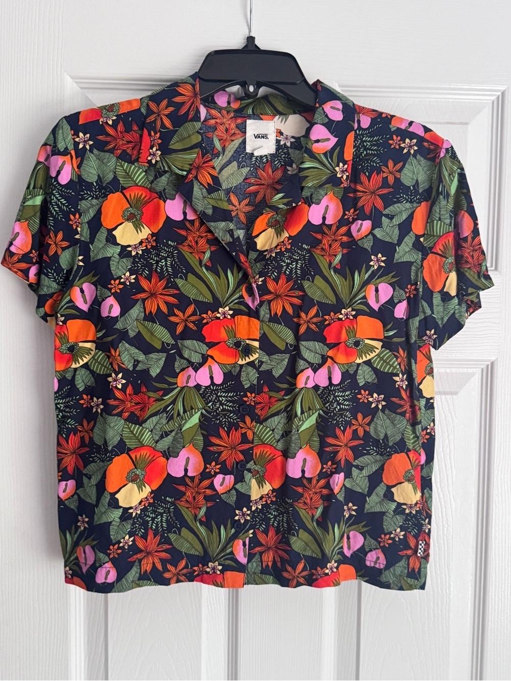 Vans Ka Lanii Woven Tropical Floral Button Down Shirt, Vacation Wear